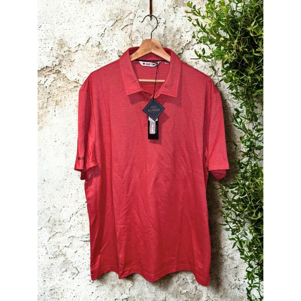 Black Clover BC Live Lucky Golf Polo Shirt Men's XL Supreme Cranberry NWT Pima
