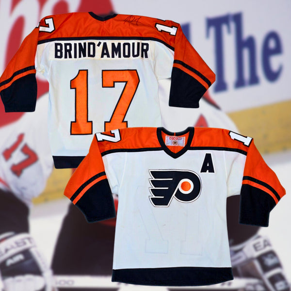 Philadelphia Flyers Rod Brind’Amour Signed Vintage Practice Worn CCM Jersey