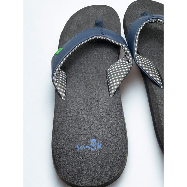 Sanuk Yoga Mat Flip Flop Sandal SWS2908 Navy 100% Authentic Sz. 10 NWOB