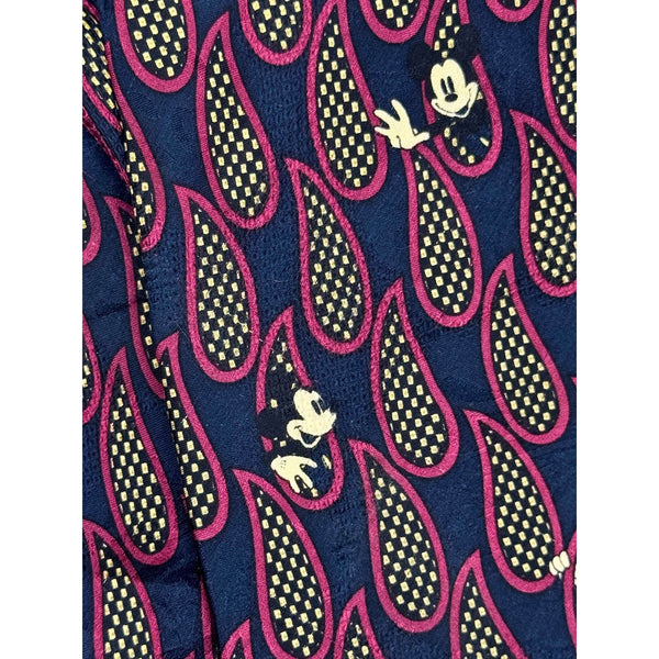 Mickey Mouse Vintage Mickey Inc 4″ x 59″ Graphic Tie Hidden Mickey 100% Silk