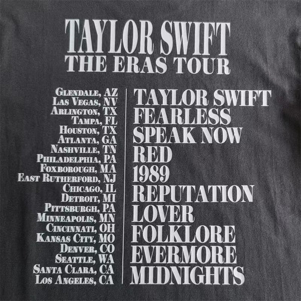 Taylor Swift Eras Tour T-Shirt Sz. L Black Official Merch Album Graphic NWOT
