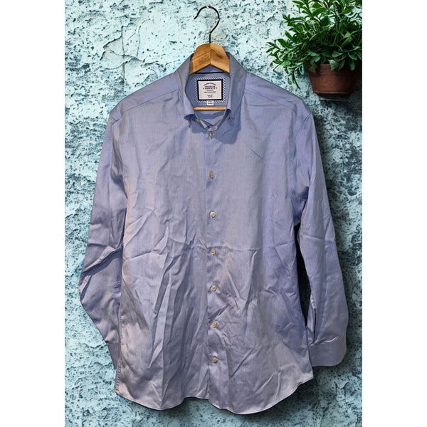 Charles Tyrwhitt Dress Shirt Non Iron Slim Fit Blue Oxford Men's 16/33