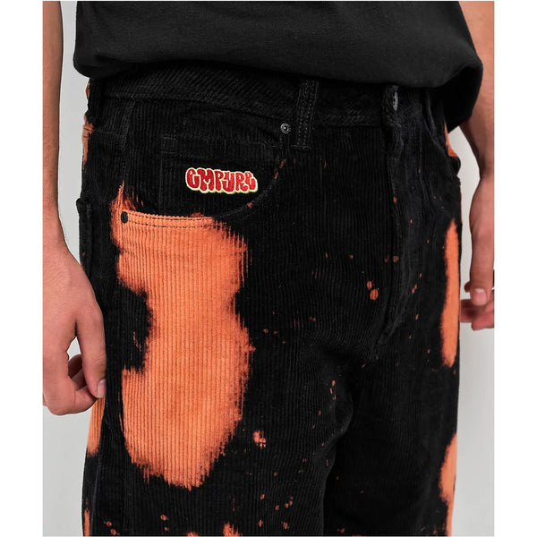 Empyre Loose Fit Bleached Black Corduroy Skate Pants Mens 32x30 Baggy Y2K Punk