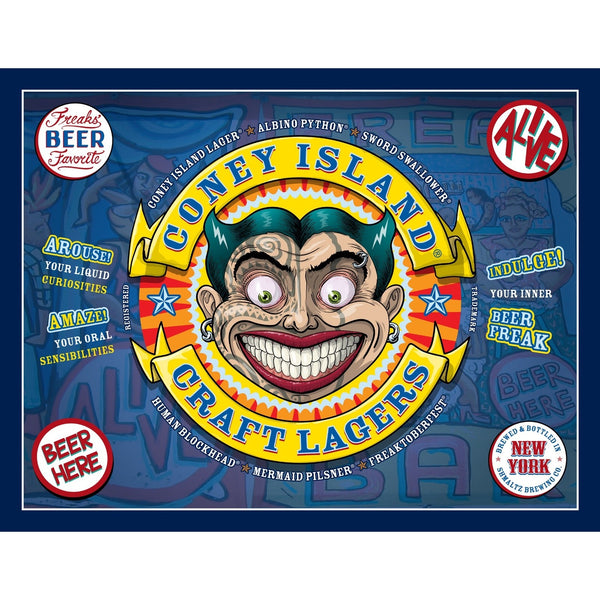 Coney Island Lager T-Shirt Shmaltz Brewing Co Graphic Beer Tee Black Sz S