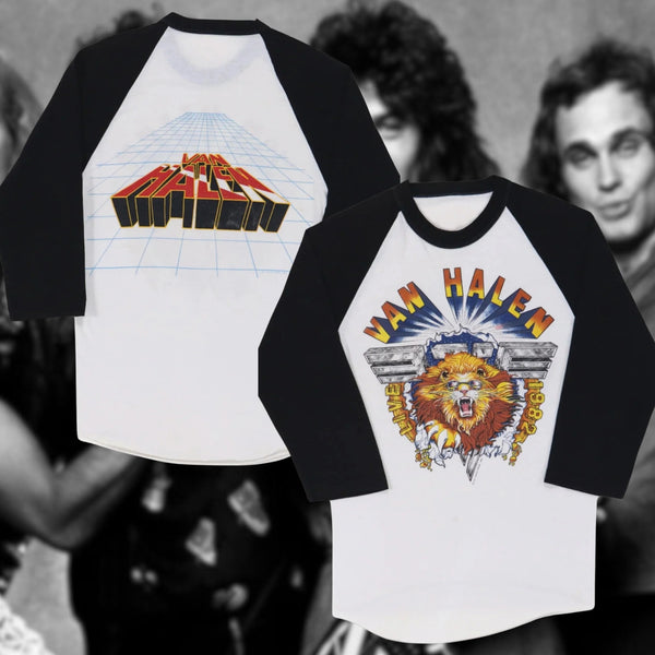 Van Halen Tour Live 3/4 Sleeve Thin T Shirt Anvil Adult Size S Vintage 1982
