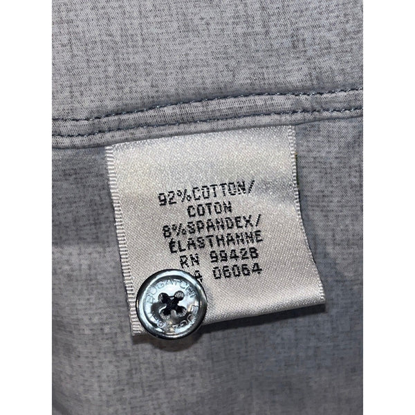 Bugatchi OoohCotton Tech Shirt XL Gray 8 Way Stretch Short Sleeve Button Up NWOT