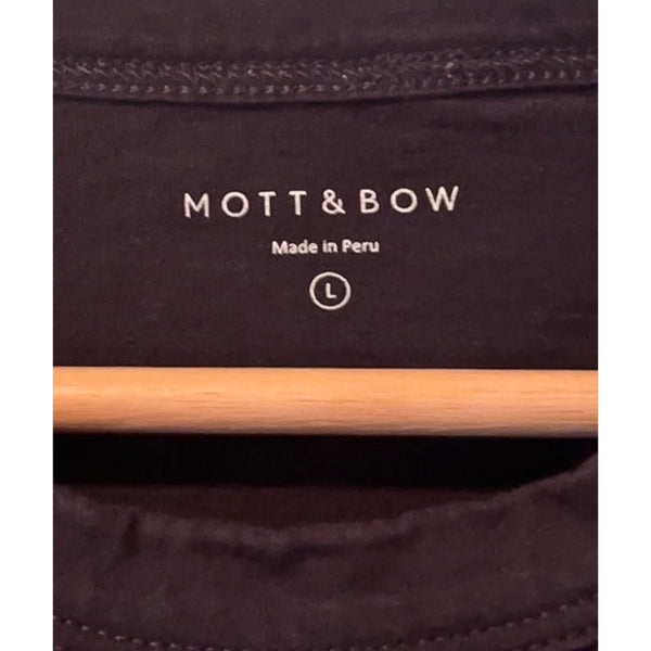 Mott & Bow Driggs Navy Blue Classic Crew T-Shirt Men's Large 100% Cotton EUC