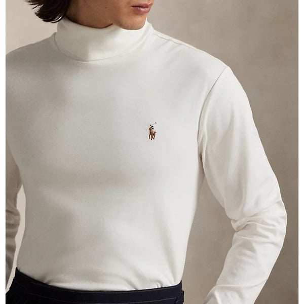 Polo Ralph Lauren Soft Cotton Turtleneck Shirt Mens L White NWT Pony Classic