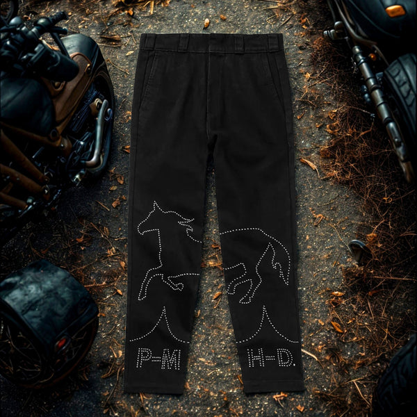 Post Malone x Harley-Davidson Studded Horsepower Denim Jeans 34x32 NWT Rare $175