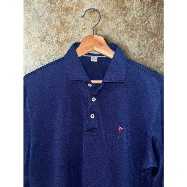 Holderness & Bourne LS Polo Men’s M Navy Tailored Fit Watchung Valley Golf Club
