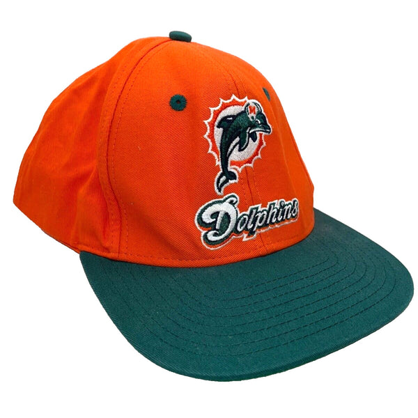 Miami Dolphins Hat Cap Reebok Snapback Green/Orange Embroidered Logo Vintage