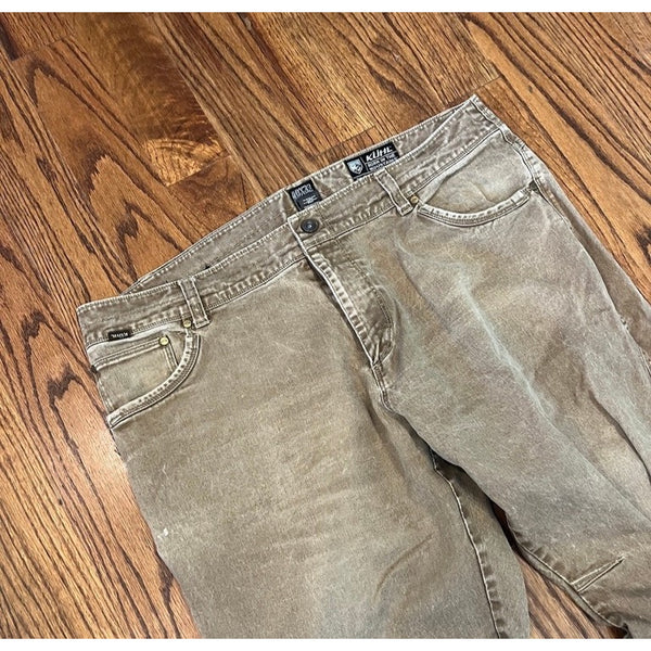 Kuhl Rydr Pants Mens 40x32 Sunfaded Patina Dye Canvas Gorpcore Outdoor Work