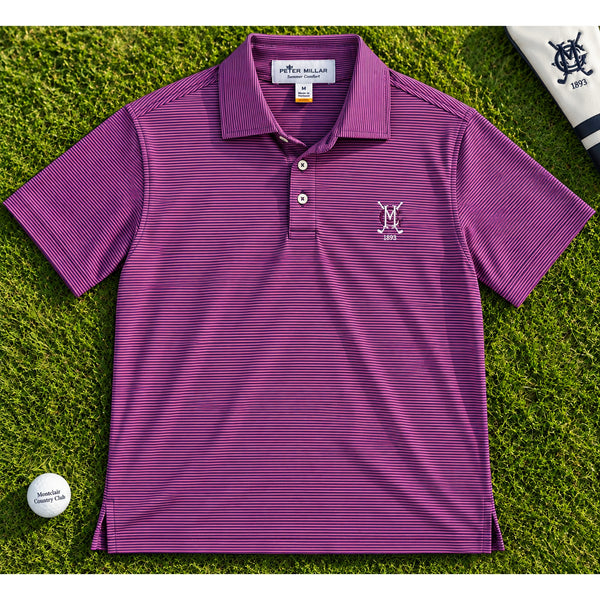 Peter Millar Summer Comfort Montclair Country Club Polo Men's M Stripe NWOT