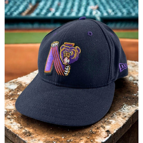 Newark Bears Team Issued New Era 59FIFTY Fitted Hat 7 1/4 Rare Black Cap
