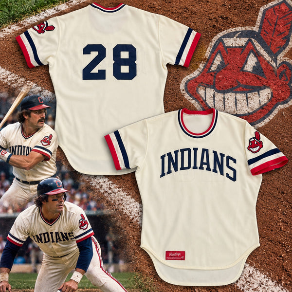 Cleveland Indians Chief Wahoo Rawlings #28 Jersey Sz 42 USA Vintage 70s 80s