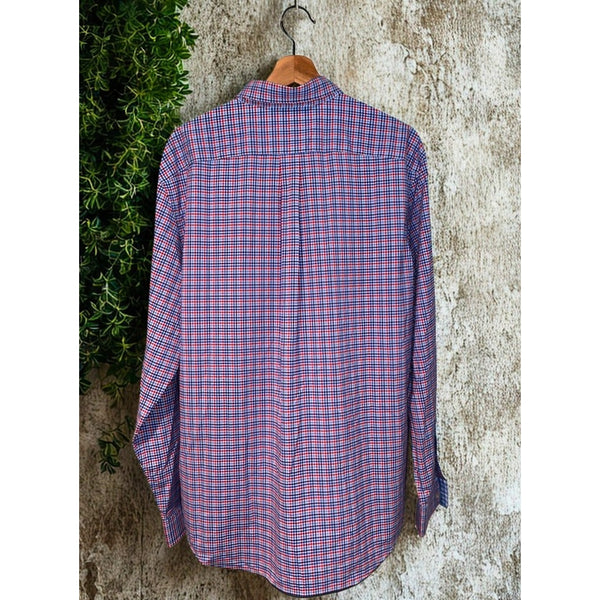 Vineyard Vines Americas Cup Bermuda 2017 Murray Shirt USA Large Check Stretch