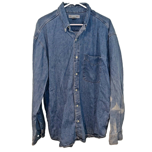 Banana Republic Shirt Mens Large Blue Denim Jean Pocket 90s Y2K USA VTG