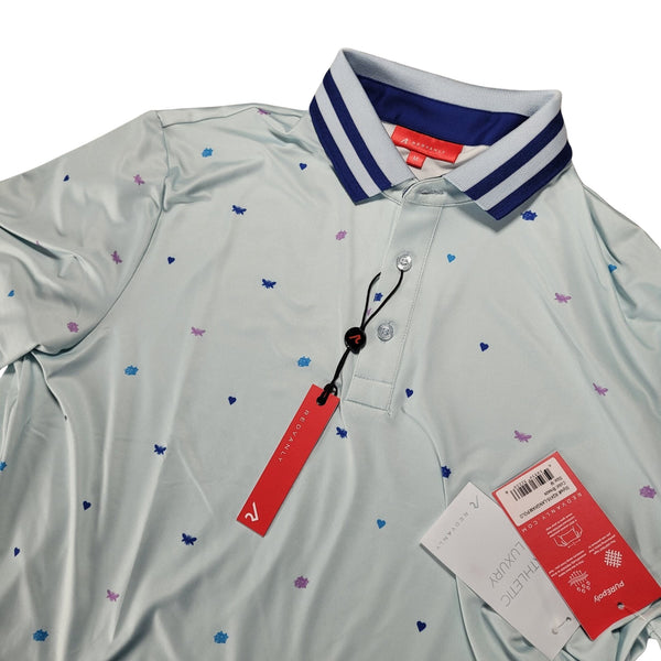Redvanly Langham Polo Shirt Men’s M Breeze Blue Performance Golf NWT MSRP $105