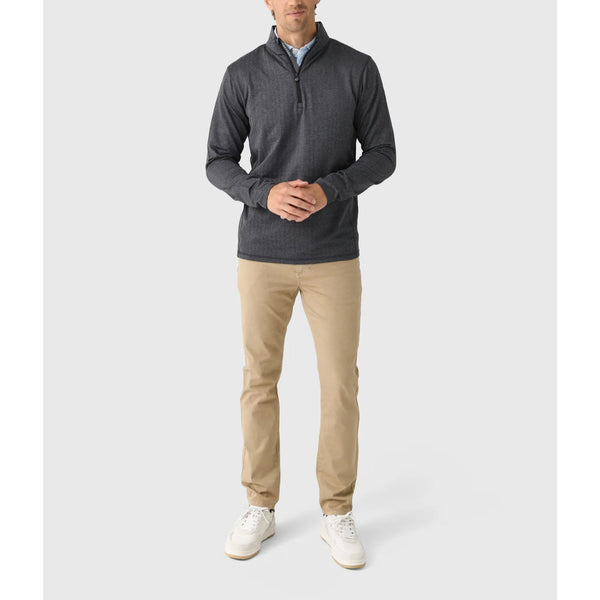 Greyson Tate Mockneck Pullover Men's M Gray Herringbone 1/4 Zip Golf Stretch