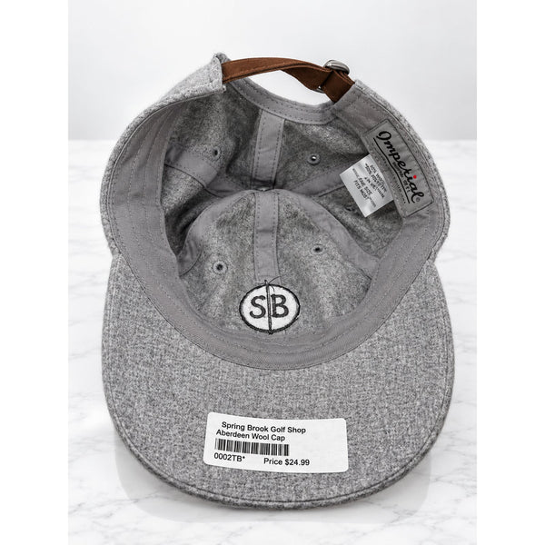 Spring Brook Country Club Imperial Aberdeen Wool Golf Hat Grey Leather Strap NWT