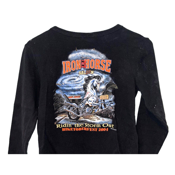 Iron Horse Saloon 2004 Biketoberfest Women's Sz. M Henley Harley Motorcycle