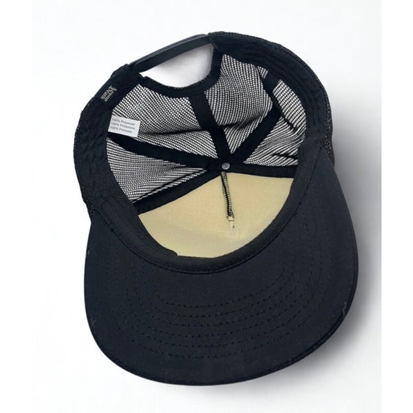 Liquid Death Black Mesh Trucker Snapback Gold Skull Logo NWOT