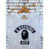 BAPE A Bathing Ape Bicolor College Tee Black Ape Head Logo T-Shirt Medium NWOT