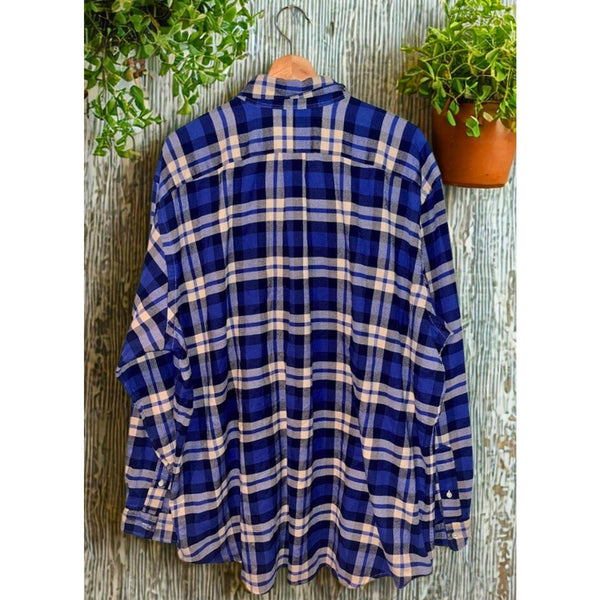 Polo Ralph Lauren Plaid Button Down Shirt 2XB Brushed Cotton Performance Flannel