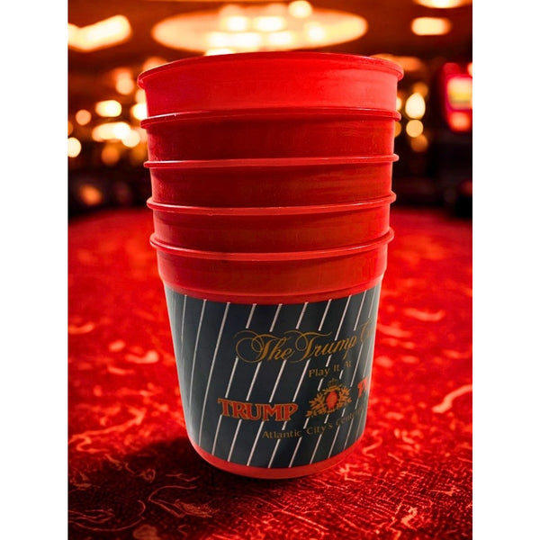 Trump Plaza Atlantic City Casino Coin Bucket Cup Set of 5 Vintage Donald Trump