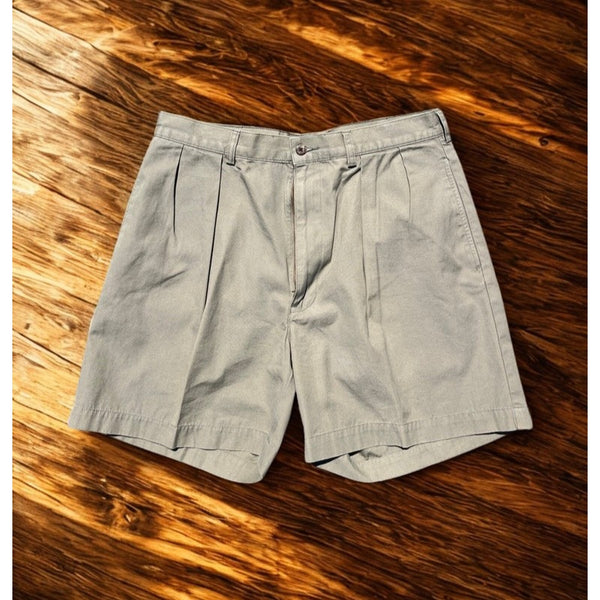 Polo Ralph Lauren Andrew Shorts Mens 34 Green Pleated Chino Vintage Preppy