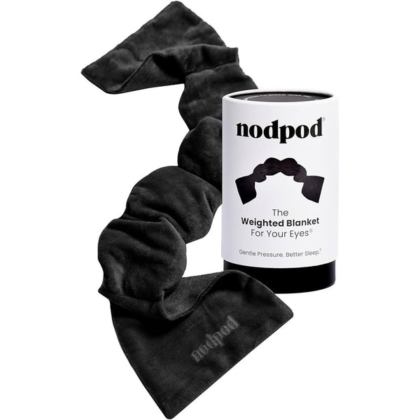 Nodpod Weighted Sleep Mask Black Eye Blanket Cooling Microfleece NEW