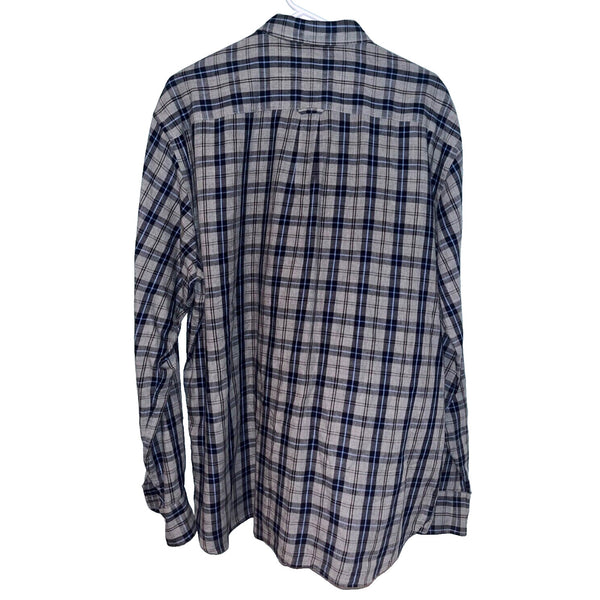 Peter Millar Gray Plaid Button Down Shirt XL Mountainside Beach Check Cotton
