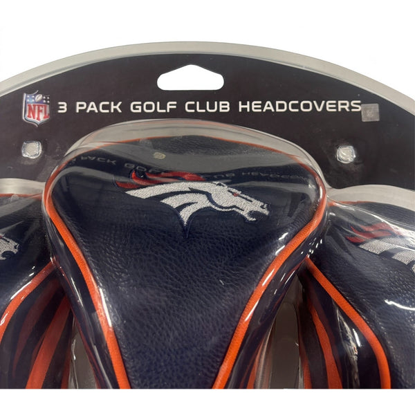 Denver Broncos NFL Golf Headcovers 3 Pack Driver Fairway Hybrid Team Golf NIP