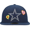 Dallas Cowboys Chain Stitch Heart New Era 59FIFTY Mens Size 7 1/2 Fitted Hat Cap