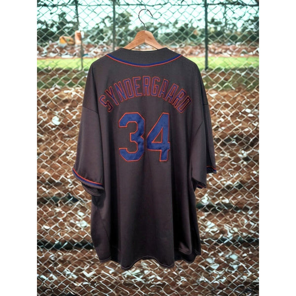 New York Mets Noah Syndergaard #34 Majestic Charcoal Jersey Men's 4XL MLB Rare