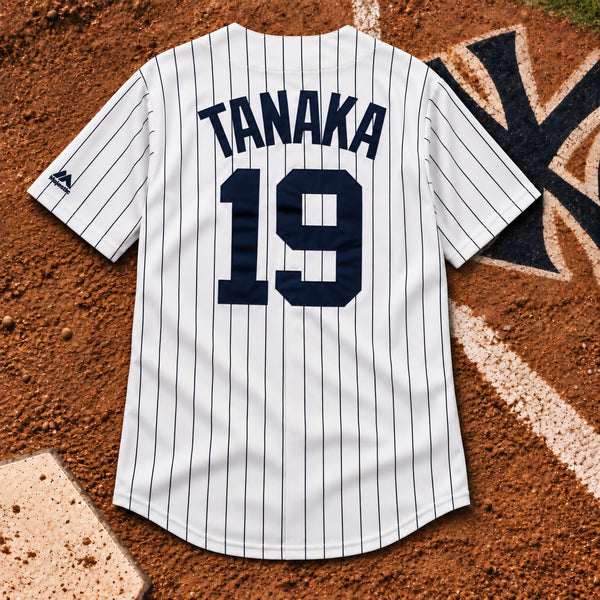 New York Yankees Masahiro Tanaka #19 Majestic MLB Jersey Men's Medium White