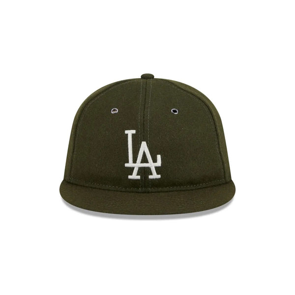 Los Angeles Dodgers New Era 59FIFTY Retro Crown Olive Fitted Hat 7 1/8 Wool NWT