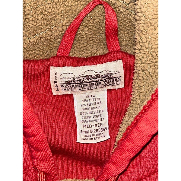 L.L.Bean Katahdin Iron Works Sherpa Lined Full Zip Hoodie Red Men’s Medium