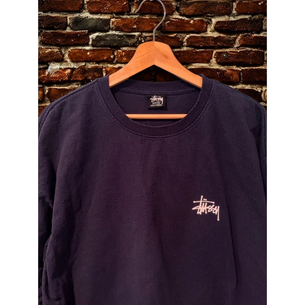 Stussy Long Sleeve T Shirt Men’s XL Blue Big Logo Graphic Streetwear Skate
