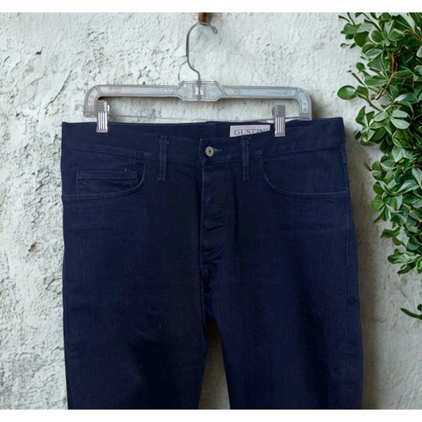GUSTIN #123 Plant Dye Indigo Slim Straight Fit Denim Jeans Size 34 X 30