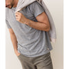 Marine Layer Signature Crew T-Shirt Mens Large Heather Gray Supima Cotton