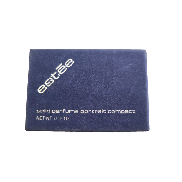 Estee Lauder Cobalt Blue Enamel Portrait Solid Perfume Compact NIB VTG