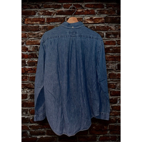 Polo Ralph Lauren Classic Fit Denim Button Down Shirt Mens L Blue Cotton Casual