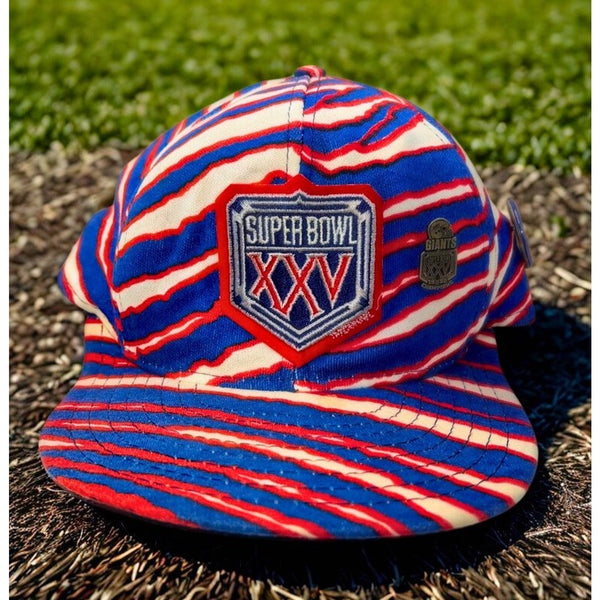 NFL Super Bowl XXV Zubaz Buffalo Bills vs New York Giants Snapback Hat USA VNTG
