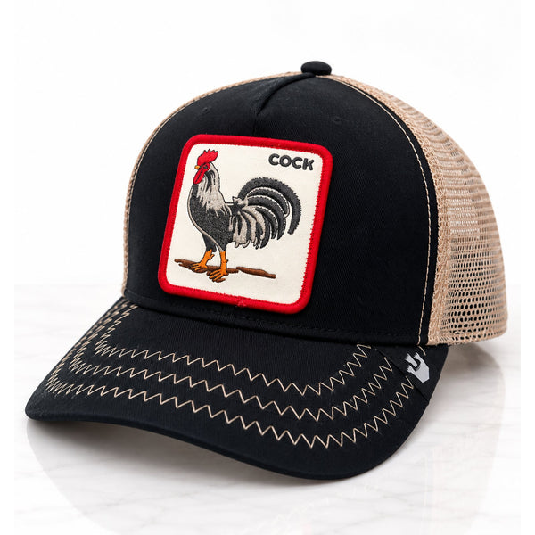 Goorin Bros The Cock Rooster Trucker Hat Snapback Cap NWT The Farm Black