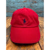 Polo Ralph Lauren Red Strapback Hat Black Pony Logo Adjustable Dad Cap Cotton