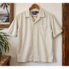 Polo Ralph Lauren Caldwell Camp Shirt Ivory Silk Cotton Loop Collar Men's Small