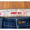 Johnny Was Skinny Jeans Womens 26 Blue Mid Rise Stretch Floral Skinny 29x28.5