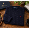Polo Ralph Lauren Wool Cashmere Cable Knit Crewneck Sweater Men's Large Navy