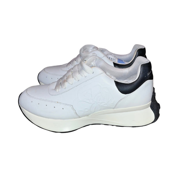 Alexander McQueen Sprint Runner Sneakers Athletic Shoes Black/White Sz. 11/44